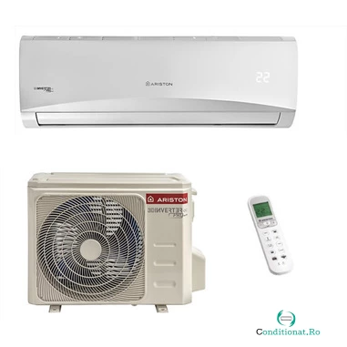 Aer conditionat Ariston SYROS NET 25 9000 BTU, controlat prin Wi-Fi, agent frigorific R32, clasa energetica A++, follow me, 2D INVERTER / 3D INVERTER